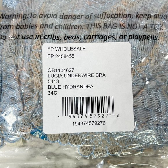 Free People Lucia Underwire Bra in Blue 34C, NEW WITH TAGS - Picture 6 of 13